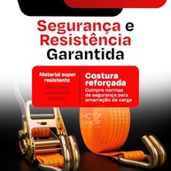 Kit Cinta de Amarração com Catraca 5 Toneladas - 9m x 50mm Laranja | Segurança Máxima para Cargas Pesadas - imagem 4