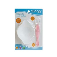 Kit Prato com Colher Rosa Clingo - Segurança e Estilo para Bebês - imagem 4