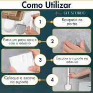 Kit 2 Escovas Sanitárias Silicone Premium com Suporte - Flexível, Antibacteriana e Multiuso para Banheiro - imagem 4