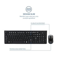 Kit Teclado e Mouse Sem Fio Com Conexão USB 1200 DPI - Multi - TC212 - imagem 5