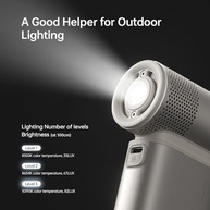 Ventilador Portátil JISULIFE Ultra2 100 Velocidades com Power Bank 9000mAh e Lanterna - imagem 5