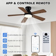Ventilador de Teto Hivento com LED RGB, 6 Velocidades, Controle por App e Silencioso - Ideal para Quartos - imagem 3