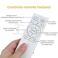 Ventilador de Teto Retrátil 4 Pás Dourado com LED e Pás Transparentes - Controle Remoto - imagem 5