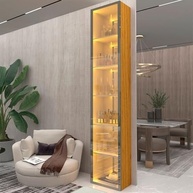 Cristaleira com Espelho e Led Reflecta Luminare 100% MDF - Design Moderno e Iluminação Ambiente - imagem 2