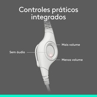 Headset com fio USB Logitech H390 com Almofadas Confortáveis, Controles de Áudio Integrado e Microfone com Redução de Ruído - Preto - imagem 4