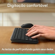 Combo Teclado e Mouse Sem Fio Logitech MK250 Bluetooth com Conectividade Rápida e Fácil, Design Compacto, Mouse Ambidestro, Layout ABNT2, Construção Durável, Compatível com PC e Mac - Rosa - imagem 4