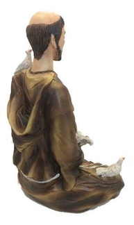 São Francisco de Assis em Meditação Lótus - Estatueta em Bronze com Detalhes Realistas - imagem 5
