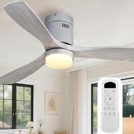 Ventilador de Teto Sofucor com Luz LED e Controle Remoto - 132cm, 3 Lâminas de Madeira, Design Moderno para Ambientes Internos e Externos - imagem 1