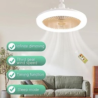 Luz de Teto Moderna 30 W Com Controle Remoto - Lâmpada Ventilador LED 2 em 1, Três Engrenagens, Regulável Com Aromaterapia para Sala de Estar e Quarto - imagem 5