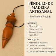 Pêndulo Artesanal de Madeira com Chumbo - Ferramenta Profissional para Radiestesia e Práticas Ocultistas - imagem 4