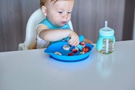 Prato com Sucção em Forma de Hipopótamo - Marcus & Marcus Azul Pequeno - imagem 3