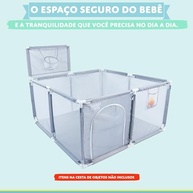Cercadinho Portátil com Cesta de Basquete Azul Marinho - Tela de Malha Respirável - imagem 4