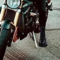 Bota masculina de motociclista de couro sintético impermeável com zíper lateral com cadarço - imagem 3