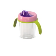 Copo com Alça Transição Infantil 350ml - Tampa Higiênica Rosa para Meninos e Meninas - imagem 2