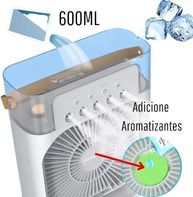 Ventilador Portátil Mesa 3 Velocidades + Mini Ar Condicionado Umidificador com LED RGB - imagem 4
