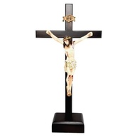 Crucifixo de Mesa com Cristo em Resina 33 cm - Decoração Religiosa Elegante para Casa e Ambientes Sagrados - imagem 2