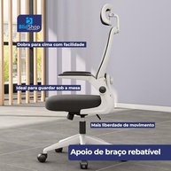 Cadeira de Escritório Ergonômica Premium com Tela Mesh, Ajuste Lombar e Suporte até 120kg - Ideal para Home Office - imagem 4