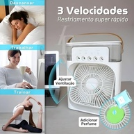 Mini Ventilador Portátil com Umidificador e LED RGB | 3 Velocidades, Bivolt, USB, 500ml - imagem 5
