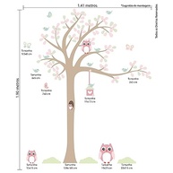 Adesivo de Parede Infantil Árvore com Coruja Baby - 1,85m | Decoração Moderna para Quarto - imagem 3