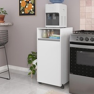 Aparador Escondedor de Botijão com Rodízios e Porta - Design Moderno Branco - imagem 2