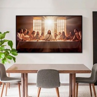 Quadro Decorativo Santa Ceia com Moldura Caixa 3cm - Estilo Contemporâneo para Sala, Quarto e Hall - imagem 1