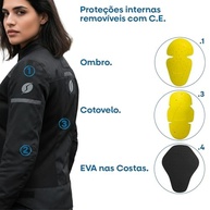 Jaqueta Vent Shiver Com Prote??o Feminina Motociclista Motoqueira - imagem 4