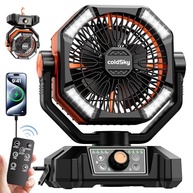 Ventilador Portátil coldSky 20000mAh com Motores Duplos, 8 Velocidades, 4 LEDs e Controle Remoto - Ideal para Camping, Emergências e Ambientes Externos - imagem 2