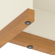 Aparador Buffet Berlin - Design Moderno em Off White e Natural | 4 Portas com Puxadores e Prateleiras - imagem 5
