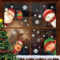 Adesivos de Natal para Janela com Flocos de Neve - Decalques Decorativos para Vidro com Papai Noel, Rena e Festa - imagem 4