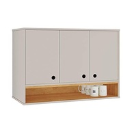 Armário Aéreo 3 Portas com Nicho - Design Moderno para Cozinha e Área de Serviço (Off White e Cinamomo) - imagem 4