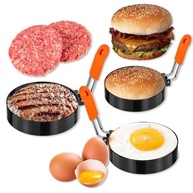 4 anéis de ovo com escova de óleo, anéis de ovo de 8,5 cm para fritar ovos, anel de aço inoxidável antiaderente, ovos redondos, panqueca, anel de cozimento para muffin - imagem 4