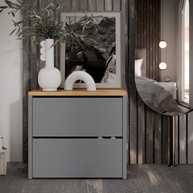 Sapateira Safira 2 Portas Basculantes Mell Cinza Freijó - Organize com Estilo e Praticidade - imagem 3