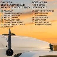 Antena Bullet 50 Cal Badass para Jeep Wrangler JK/JL & Gladiator - Upgrade com Estilo e Segurança - imagem 4