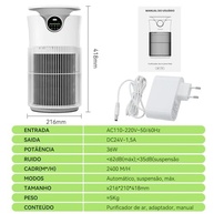 Purificador de Ar para Pets com HEPA H13, Controle App e Sensor PM2.5 - Ideal para Ambientes com Animais - imagem 3