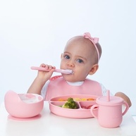 Prato de Silicone com Divisória e Ventosa Rosa - Seguro e Prático para Refeições Infantil - imagem 5