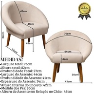 Kit 2 Poltronas Bege Modernas com Pés Palito - Conforto e Estilo para Salas e Recepções - imagem 3