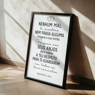 Quadro Decorativo Salmo 91 com Moldura - Versículo Bíblico de Fé e Proteção para Sua Casa - imagem 3