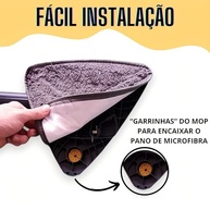 Kit com 3 Panos de Microfibra para Mop Triangular Giratório - Alta Performance e Durabilidade - imagem 5