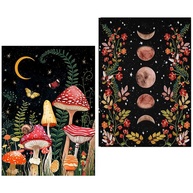 Pacote com 2 Kits de Pintura de Diamante 5D para Adultos - Floresta de Cogumelos com Pedras Redondas - imagem 1