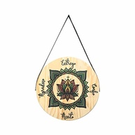 Quadro Decorativo Mandala Redonda em Pinus com Frase Inspiradora - Confio, Aceito e Agradeço - imagem 2