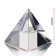 Estatueta de Pirâmide de Cristal Transparente - Peso de Papel e Decoração com Efeitos Energéticos - imagem 4