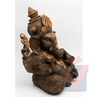 Estátua de Ganesha Dourada em Resina - Decoração Feng Shui com Energia Positiva - imagem 3