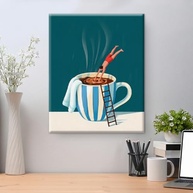 Coffee Wall Art Decor - Pôster Moderno em Tela para Cozinha com Moldura | 20x25cm - imagem 5