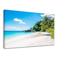 Quadro Decorativo Praia Paradisíaca 60x85cm - Tela Canvas Premium com Madeira Reflorestada - imagem 2