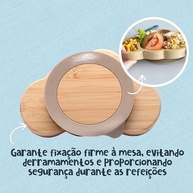Clingo Prato Infantil em Bambu com Formato de Nuvem, Ventosa e Divisórias - Seguro, Ecológico e Divertido - imagem 5