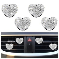 4 Clipes de Ventilação de Carro Coração com Strass Brilhante - Decoração Premium - imagem 2