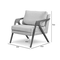 Poltrona Mona Decorativa em Linho Premium com Estrutura de Madeira Maciça - Design Moderno e Conforto Duradouro - imagem 3