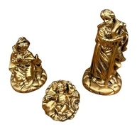 Presépio de Natal Decorativo em Cerâmica com Detalhes Dourados - Enfeite Artesanal para Mesa - imagem 4