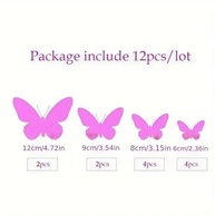 Adesivos 3D Borboleta para Decoração de Parede – 12 Peças Pretas com Efeito Relevo - imagem 4