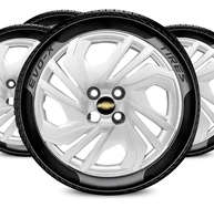 Jogo de Calotas Aro 15 Onix 4x100 Prata com Emblema Preto - Renove Seu Visual! - imagem 1